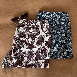 Two pairs LOFT shorts, fun prints 🦋